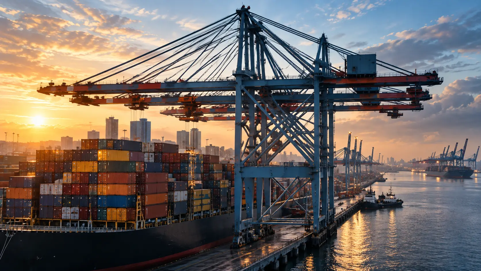 Containerterminal met kranen en containers