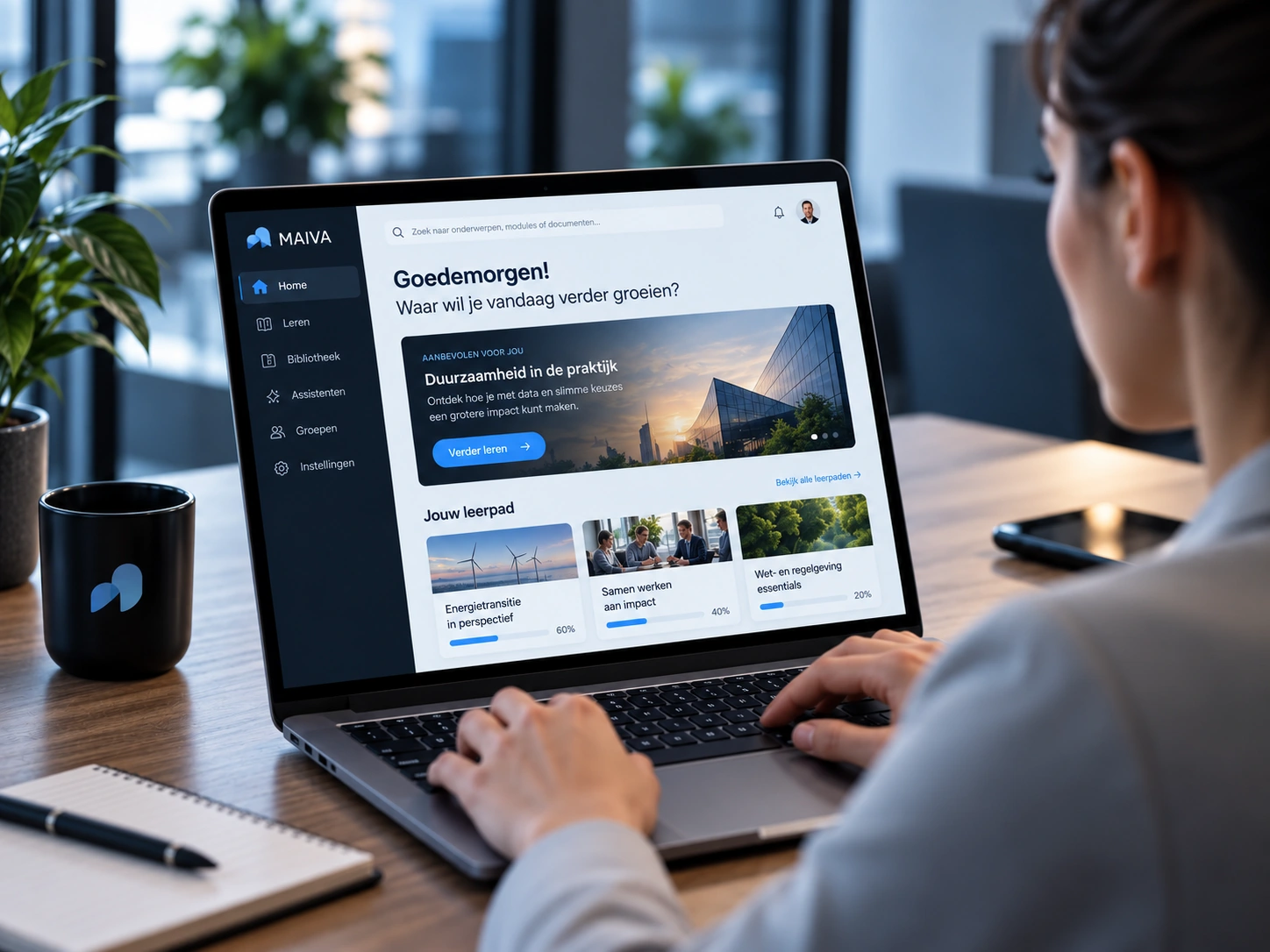 MAIVA software op een laptop
